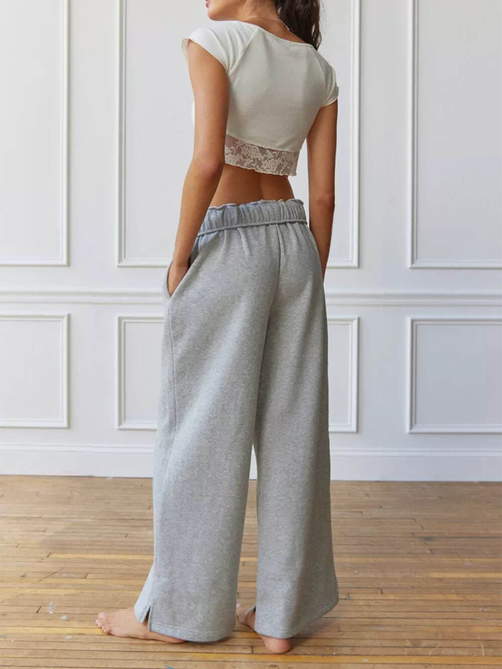 Mika | Casual And Lazy Style Home Wide Leg Pants