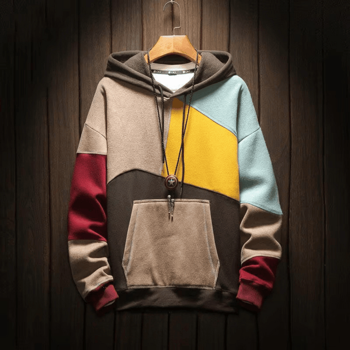 Wolf | Vintage-Colorblock-Hoodie mit Kängurutasche