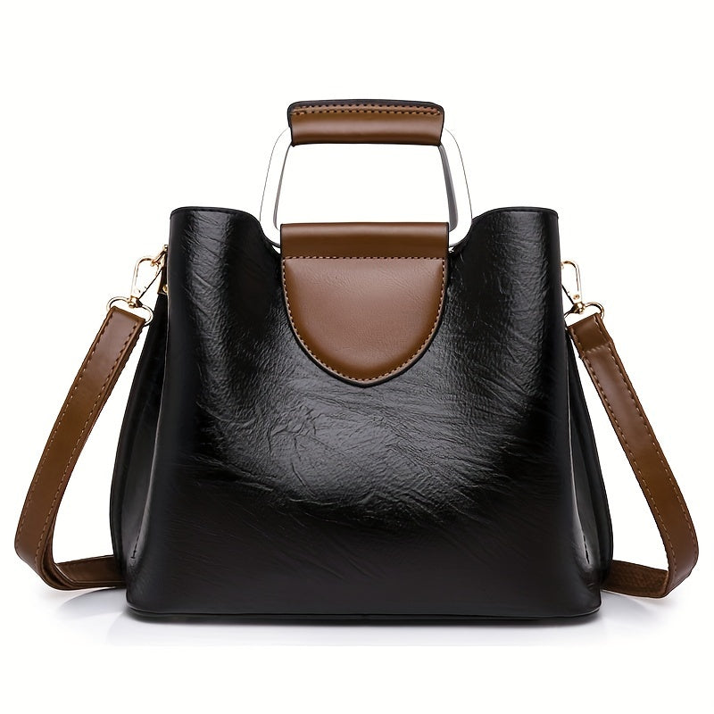 Ava | Elegante zweifarbige Ledertasche