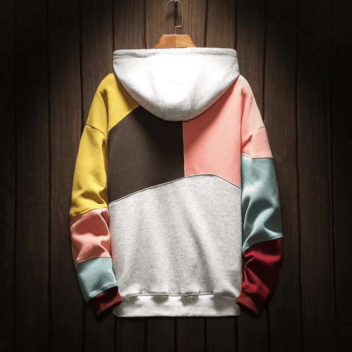 Wolf | Vintage-Colorblock-Hoodie mit Kängurutasche