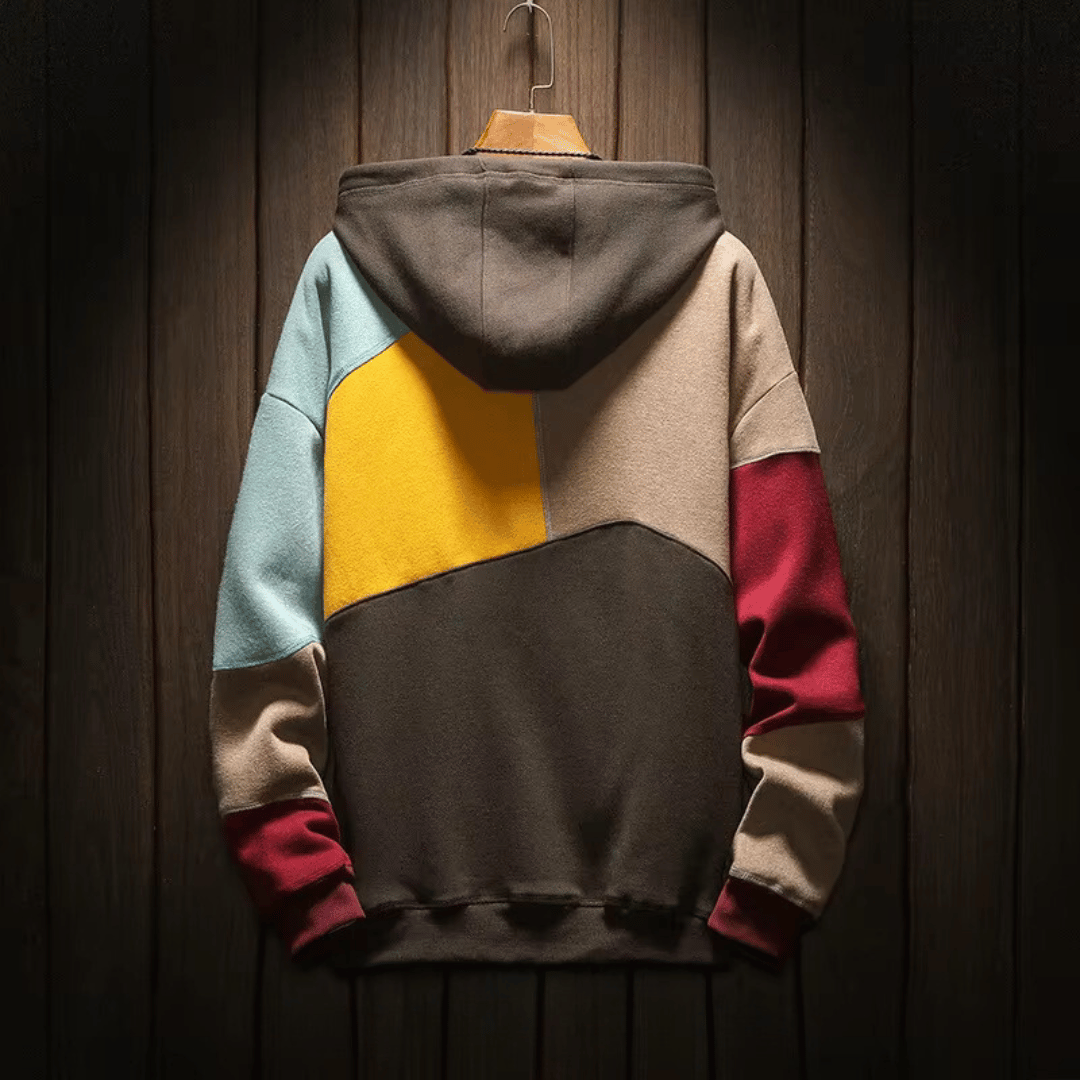 Wolf | Vintage-Colorblock-Hoodie mit Kängurutasche