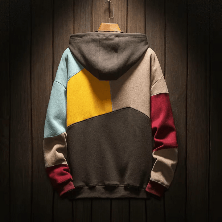 Wolf | Vintage-Colorblock-Hoodie mit Kängurutasche