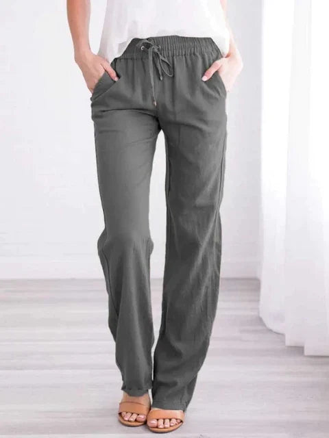 NOVA | LOCKERE LEINENHOSE MIT GERADEM BEIN