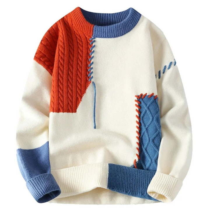 Otto | Moderner Patch-Strickpullover mit Zopfmuster-Details