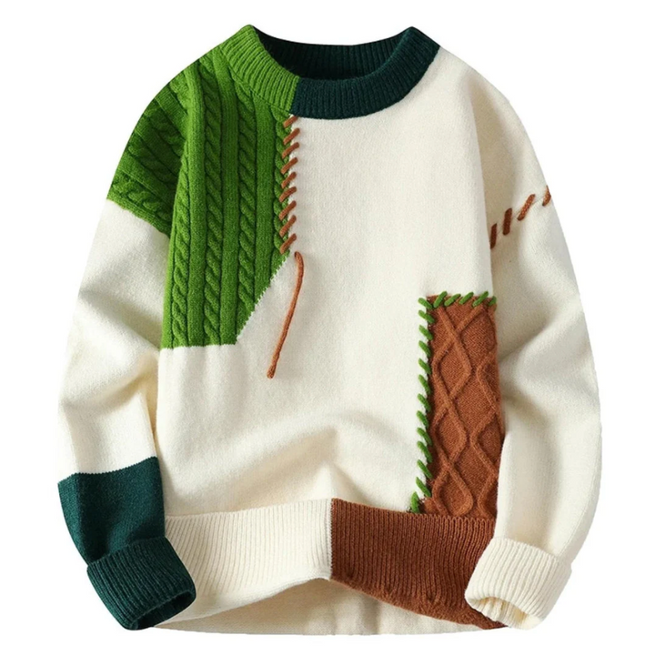 Otto | Moderner Patch-Strickpullover mit Zopfmuster-Details