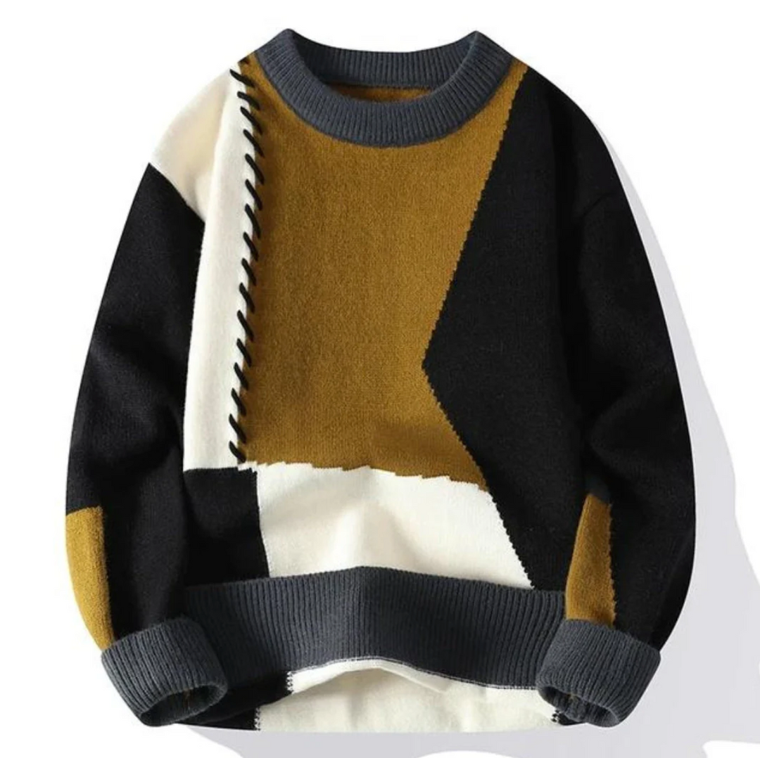 Otto | Moderner Patch-Strickpullover mit Zopfmuster-Details