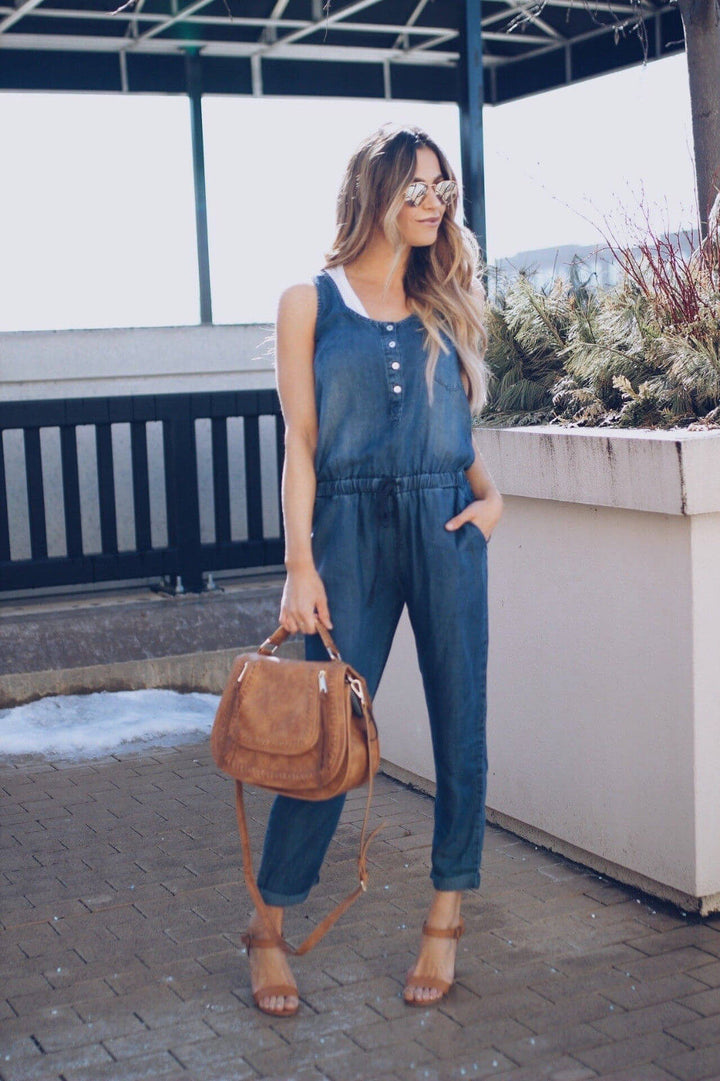 INES | JUMPSUIT IN DENIM-LOOK