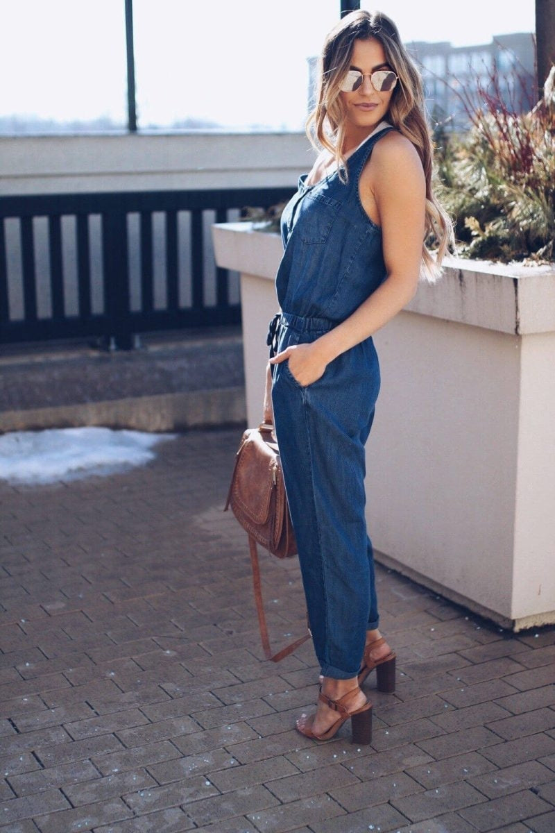 INES | JUMPSUIT IN DENIM-LOOK