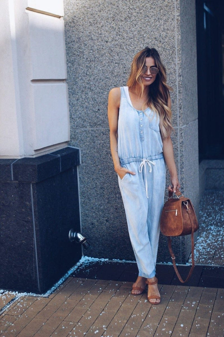 INES | JUMPSUIT IN DENIM-LOOK