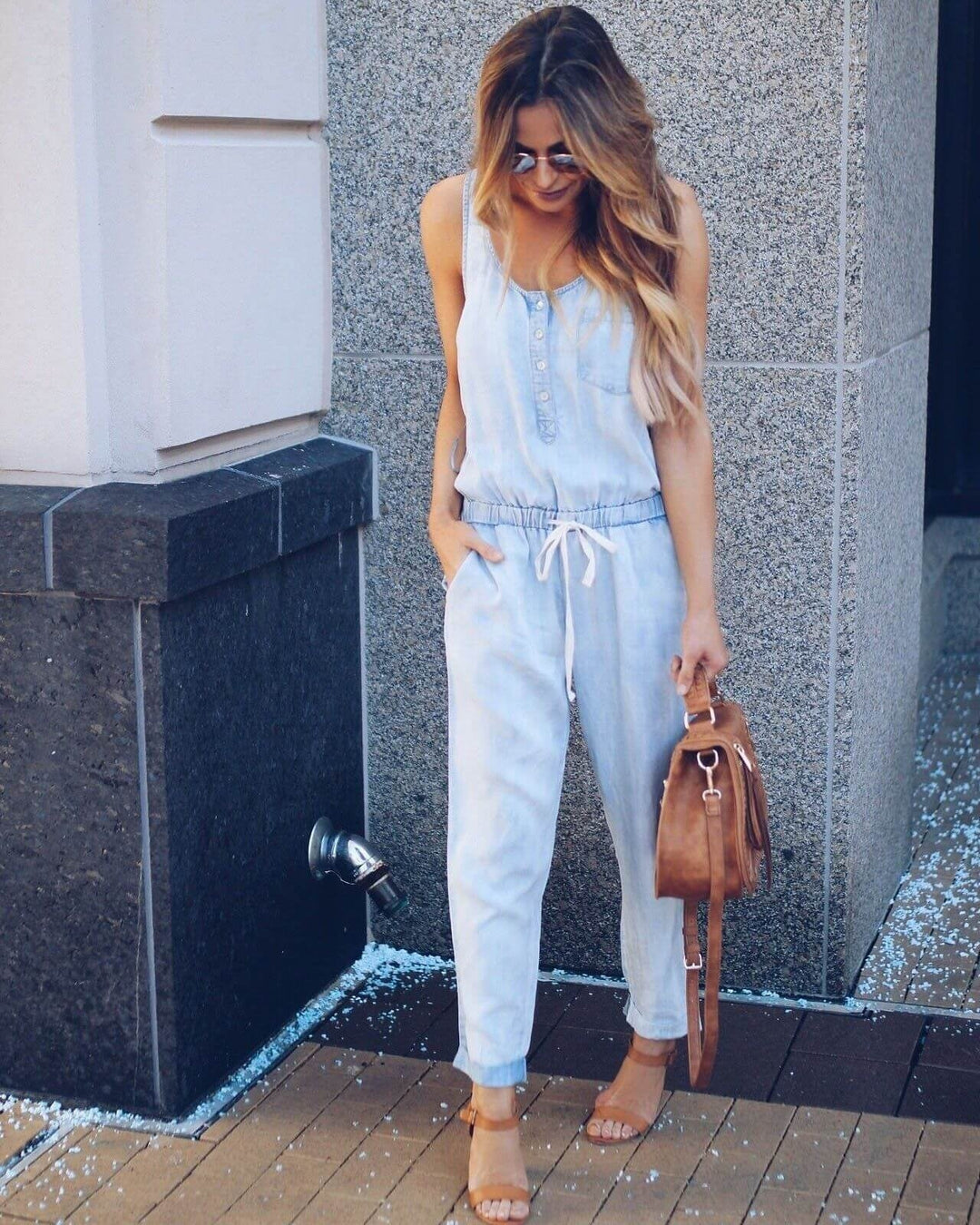 INES | JUMPSUIT IN DENIM-LOOK