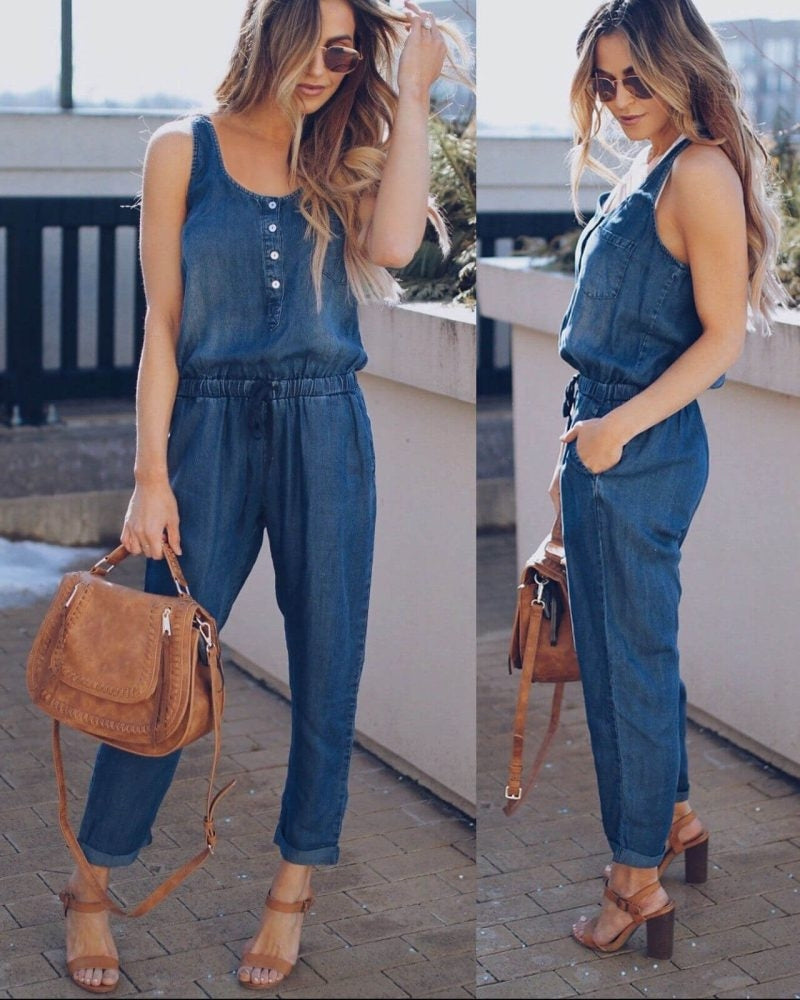 INES | JUMPSUIT IN DENIM-LOOK