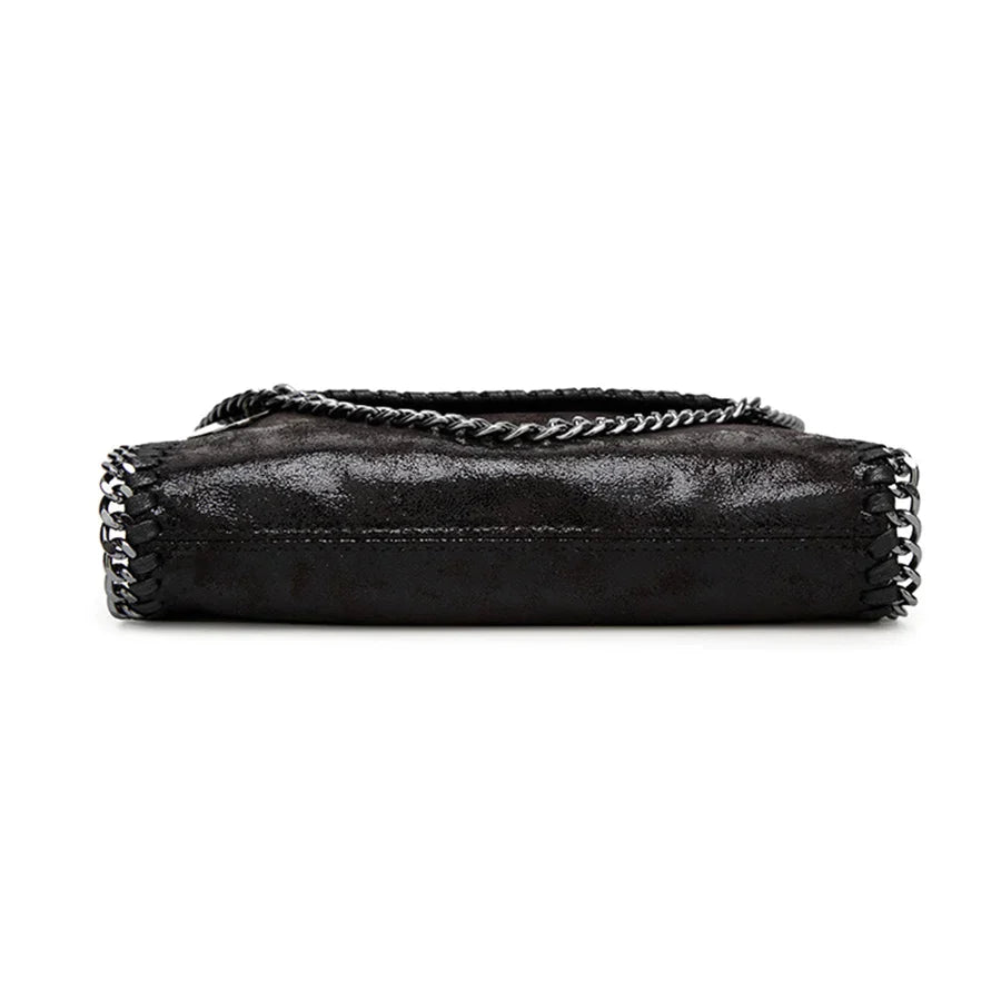 Isabel | Wildleder-Clutch mit Kettenverzierung